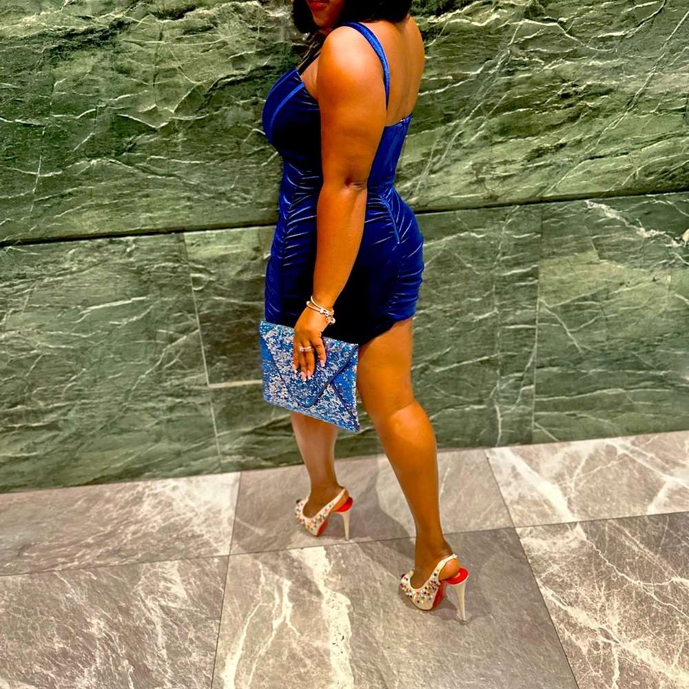 Nice sexy blue dress, for a party or dinner time .